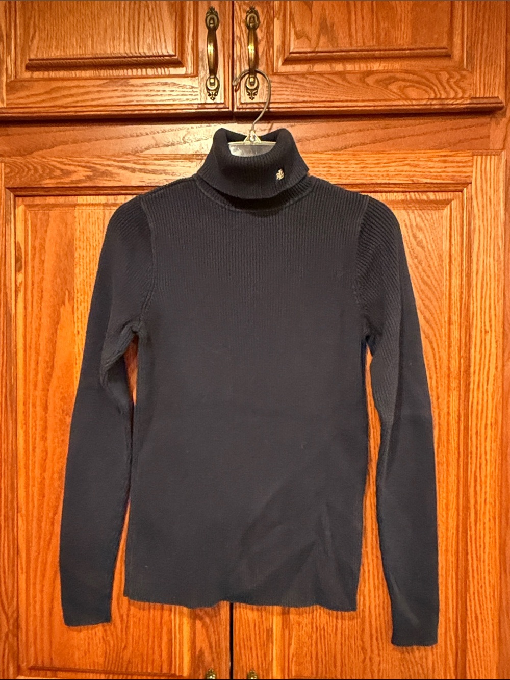 Ralph Lauren Navy Turtleneck Sweater with Polo Crest